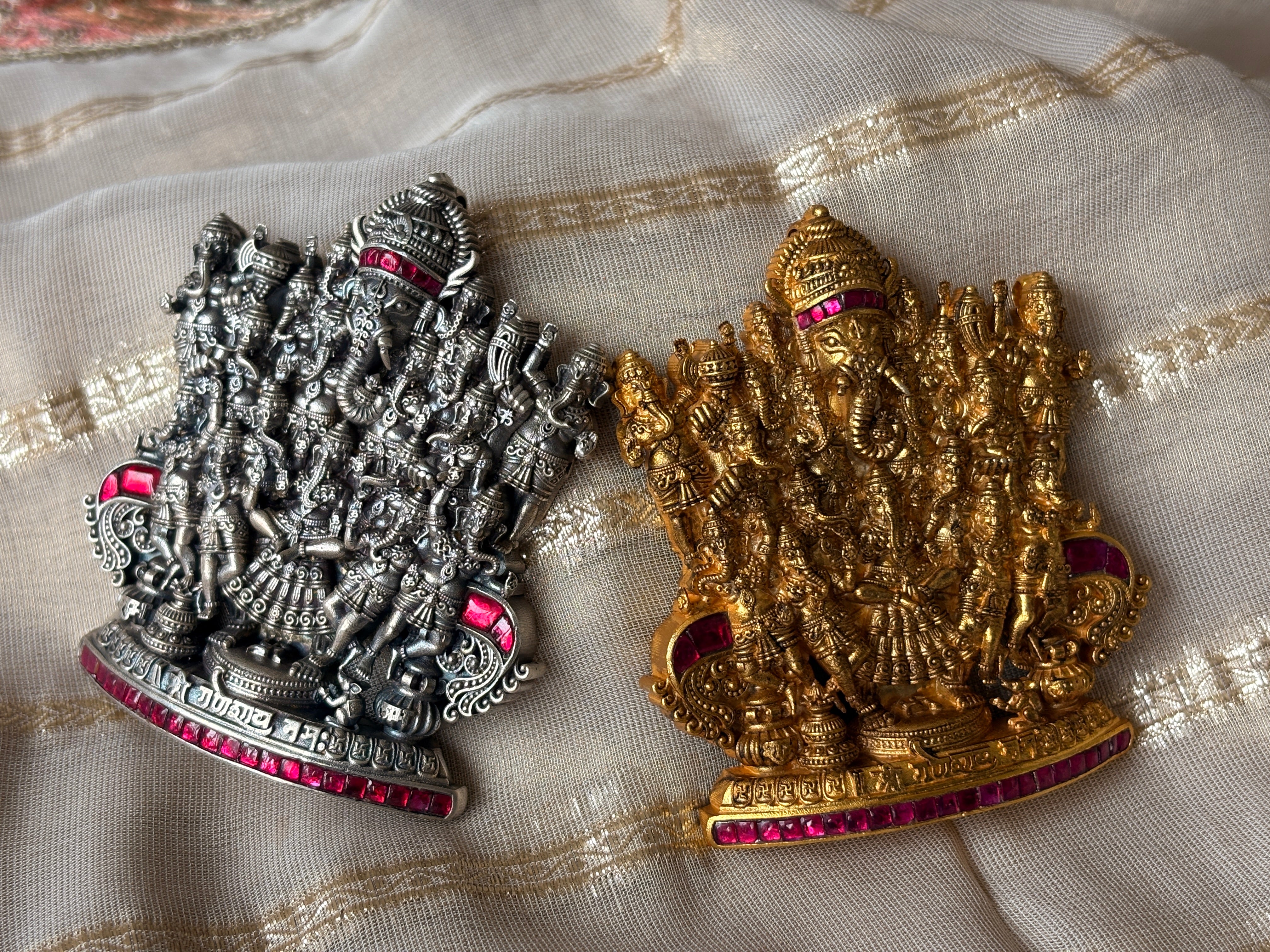 Antique Ganesha Silver Pendant without Chain